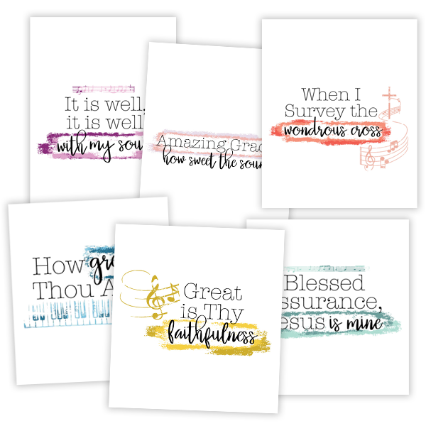 Thumbnail image of 6 Hymn cards sample designs