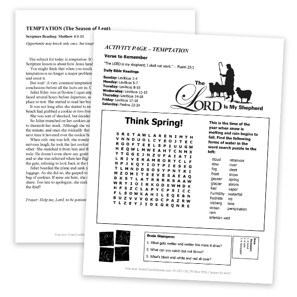 HomeTouch Adult Devotionals and Activity Page Set 4
