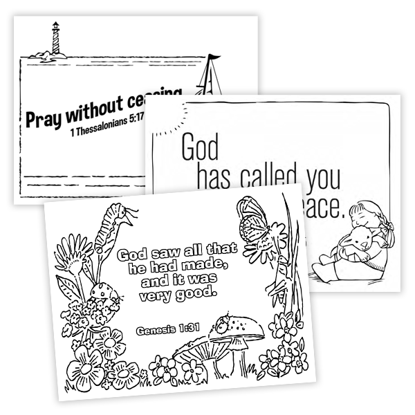 HomeTouch Scripture Placemats Coloring Pages for Kids